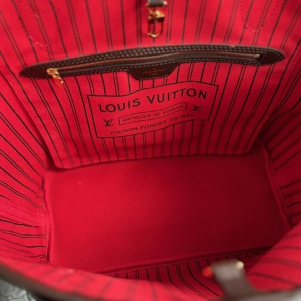 Louis Vuitton Neverfull MM Damier Ebene with Cerise interior - Picture 9 of 16